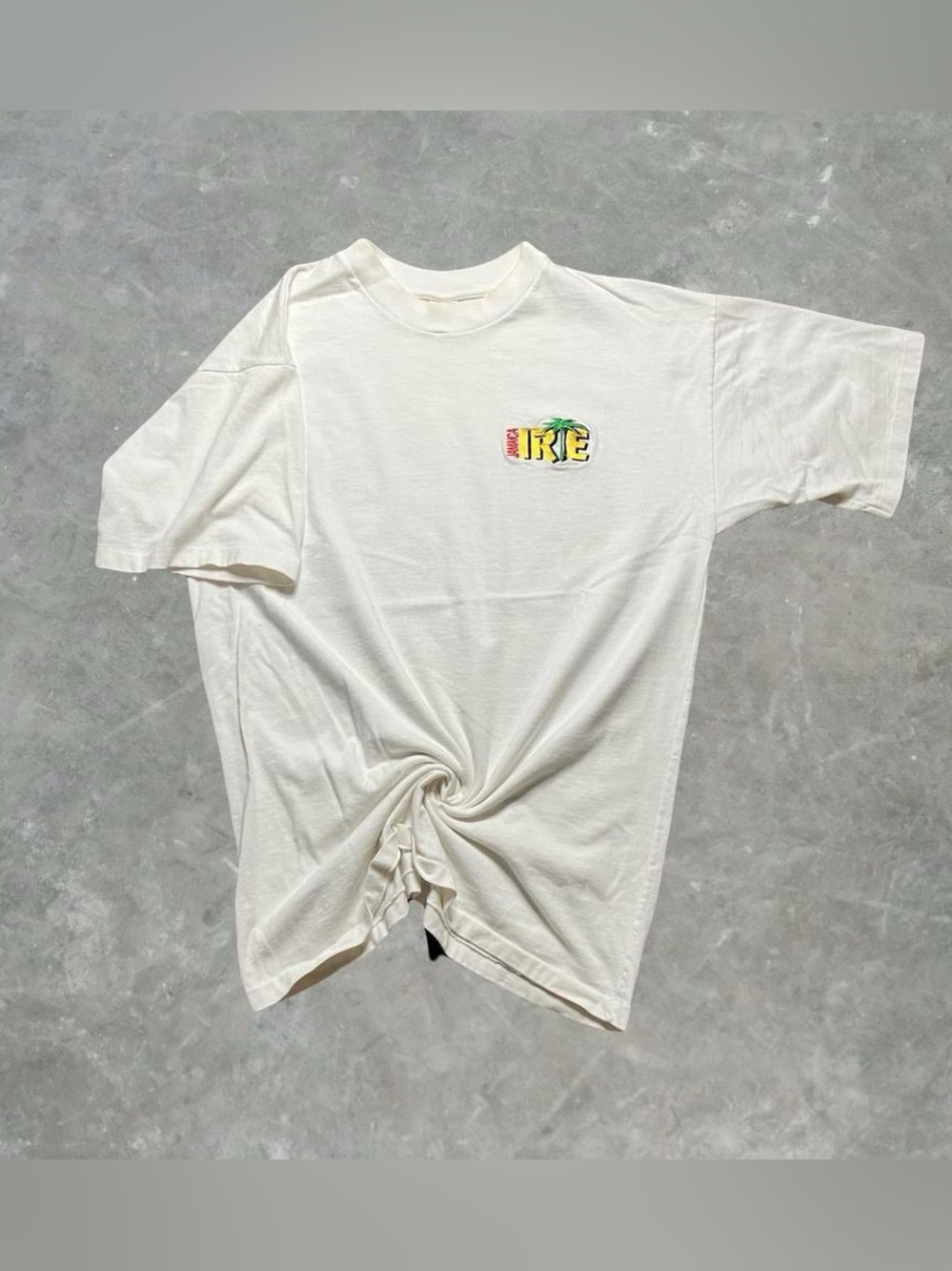 ☀️ Vintage 90s Jamaica Irie Graphic Tee Mens Size XL White T Shirt